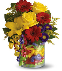 Teleflora's Birthday Ribbon Bouquet from Swindler and Sons Florists in Wilmington, OH